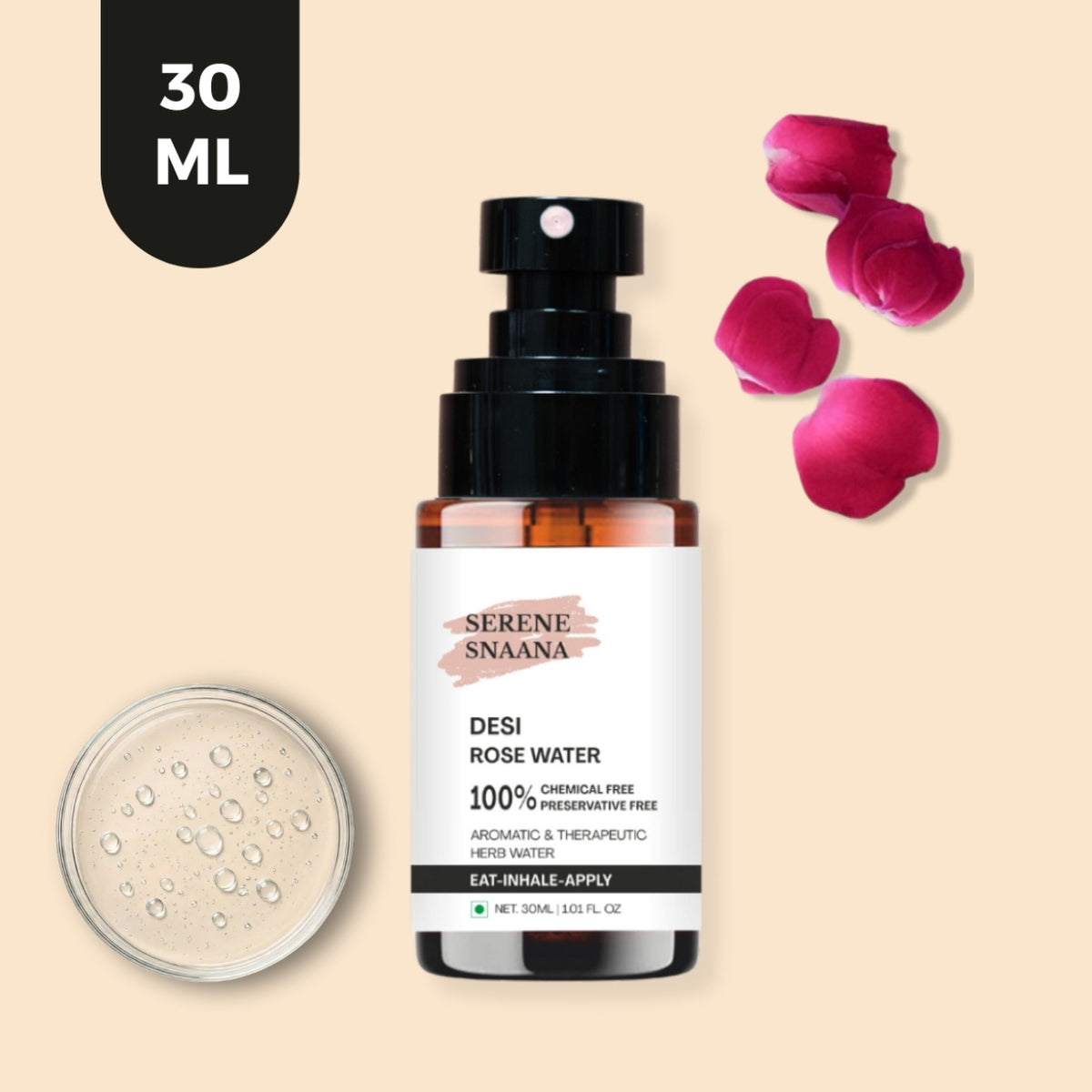 SNAANA rose hydrosol packaging – chemical free, preservative free natural rose water