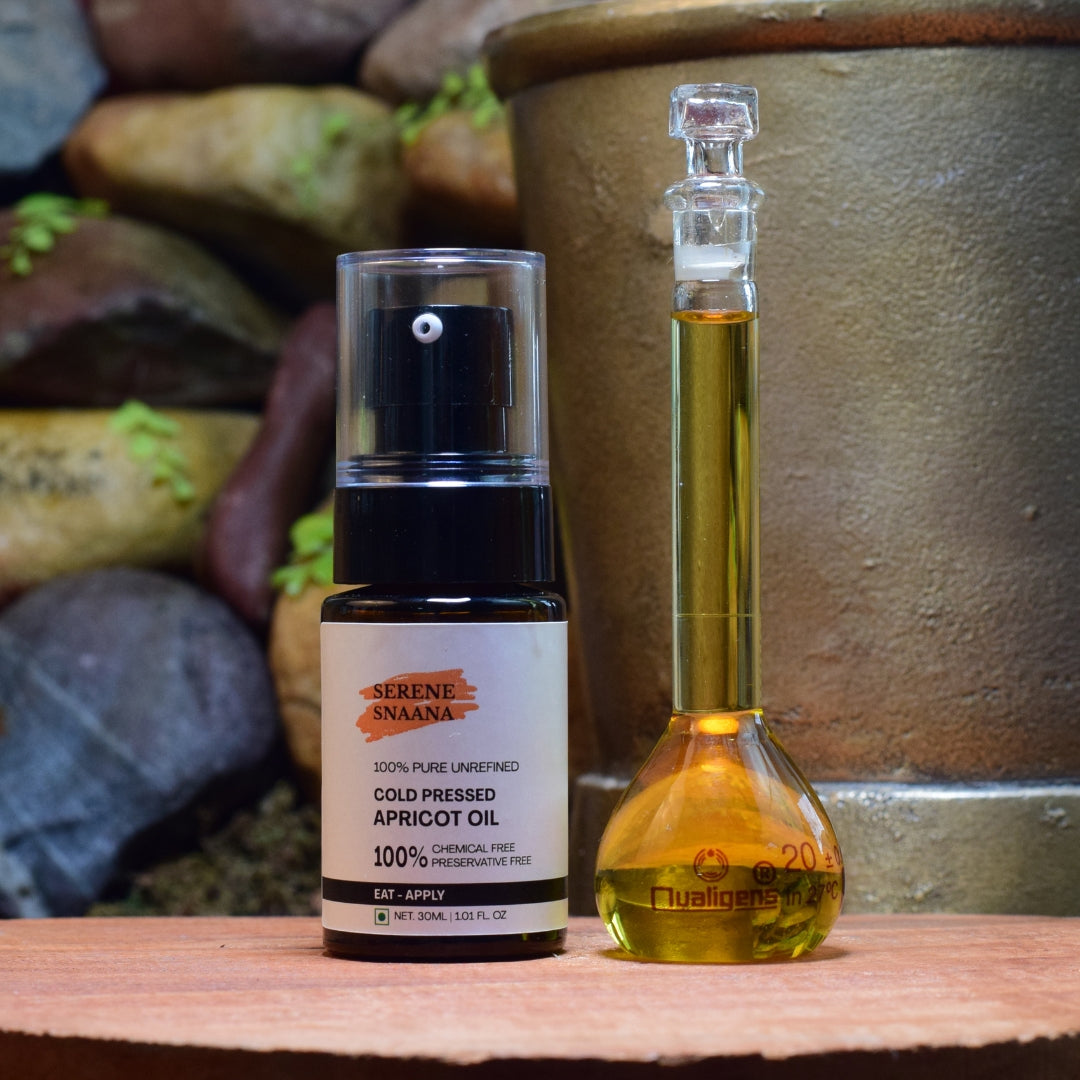Organic apricot oil for hair nourishment, scalp care, and hair shine
