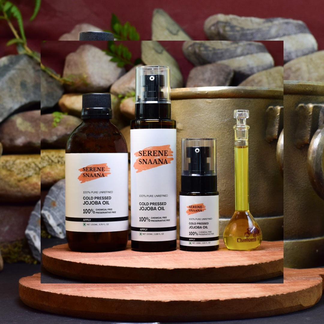 Organic Jojoba Oil packaging with label and ingredients