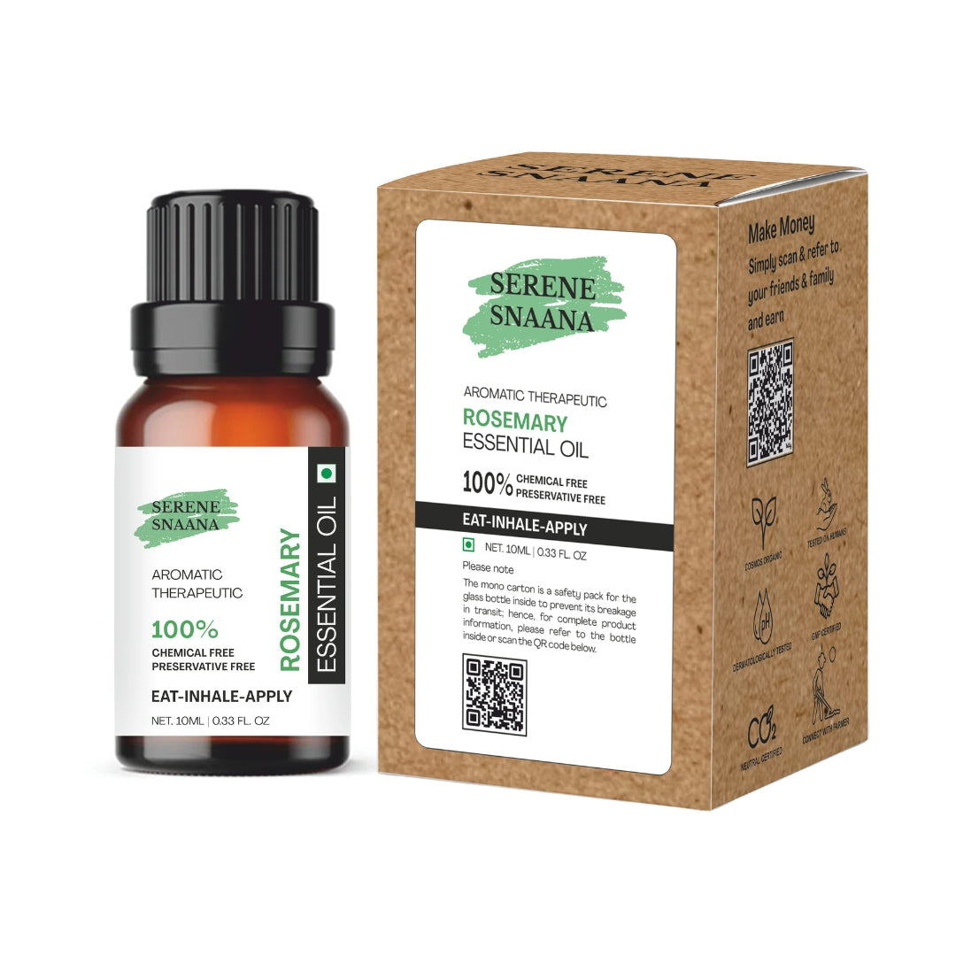 Organic rosemary essential oil for cooking, skin care, and hair health